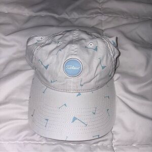 Titleist Golf Hat Adjustable White Blue Golf Flags Adult‎